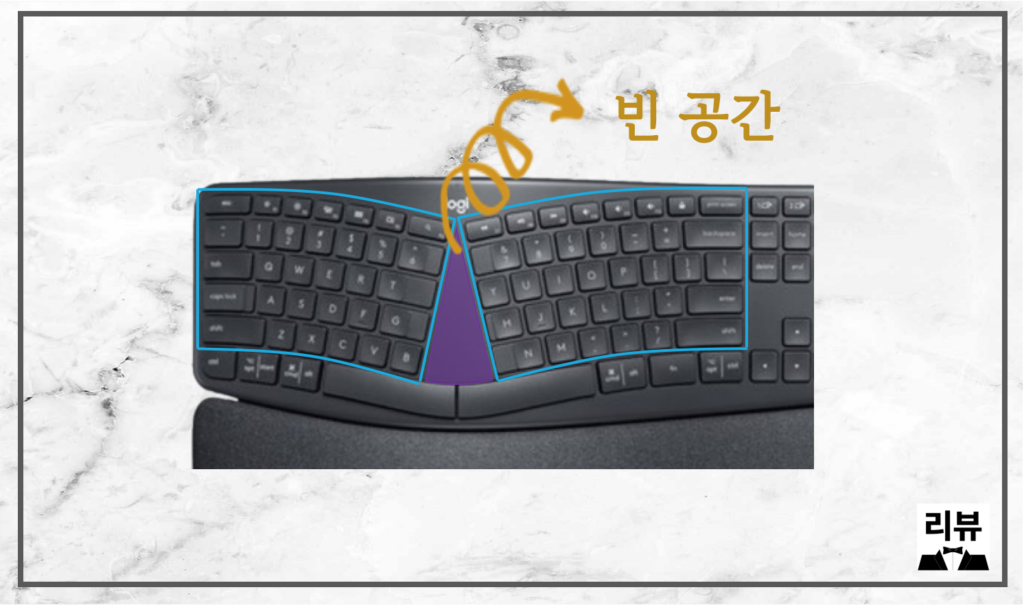 로지텍 ERGO K860 중간 빈공간_